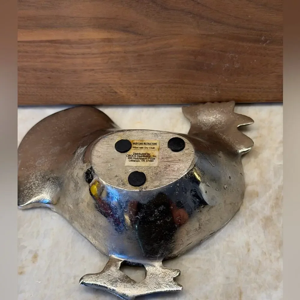 Vintage aluminum Rooster bowl